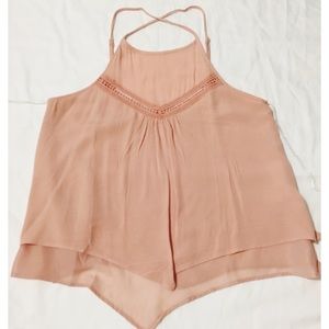 Active USA sheer peach blouse